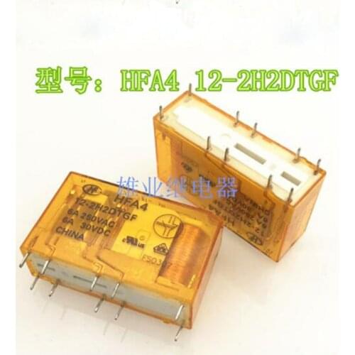 12V relay HFA4 12-2H2DTGF HFA4-12-2H2DTGF HFA4122H2DTGF HFA4 12 2H2DTGF 12VDC 6A 10PIN