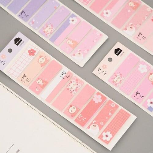 2pcs student creative cute mini note pad notes creative green square cherry blossom 9 indicator stickers