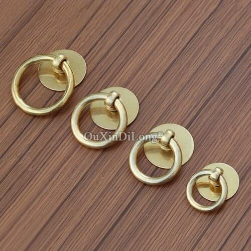 Retro Vintage 20PCS Brass Ring Cabinet Pulls Handles Antique Cupboard Wardrobe Drawer Cabinet Knobs&Handles Furniture Hardware