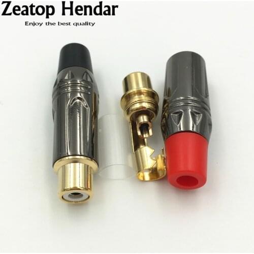 4Pcs Gold Plated Copper RCA Female Audio Jack Adapter RCA Soldering Socket DIY Connector