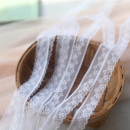 5 Meters/lot Width 1.9cm White Lace Trim Mesh Ribbon Lace Fabric Sewing Craft DIY Side Skirt Curtain Sofa Garment Accessories