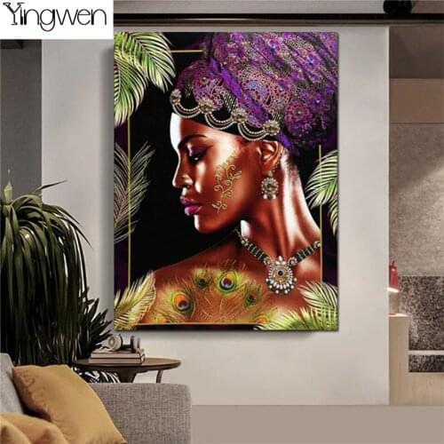 5D Diamond Painting African Woman Portrait Diy Diamond Embroidery Cross Stitch Kit Rhinestones Mosaic Pictures Home Decor