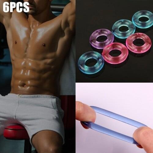 Newly 6pcs/set Silicone Cock Ring Penile Ring Silicone Jelly Men Lover Products