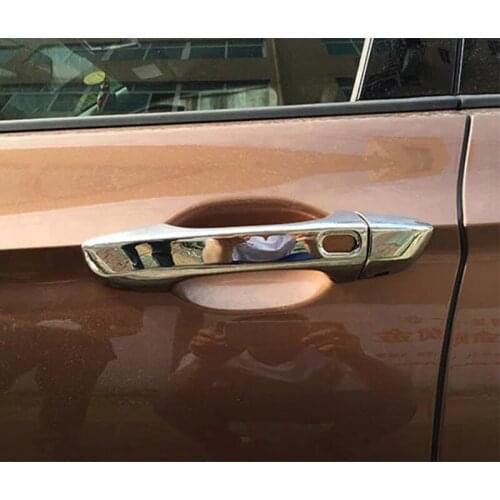 ABS Chrome For Tiguan 2017 2018 Car Door Handle Catch Cover Trims Decal Frame car styling Accessories 8pcs