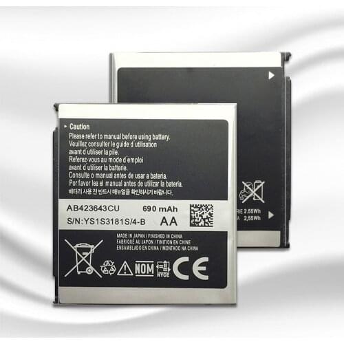 For SAMSUNG X828 D830 D838 E840 E848 F589 F639 U100 U108 U308 U600 U608 X820 Mobile Phone Battery AB423643CU 690mAh +Track Code
