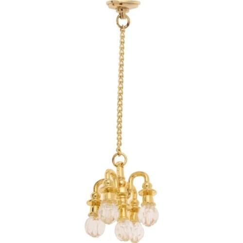 Dollhouse Accessories, Hanging Lamp Chandelier Ceiling Light Lamp for