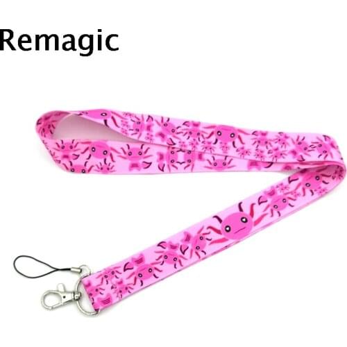 Axolotl dragon cartoon vintage 90s Neck keychain necklace Anime Cartoon Neck Strap Lanyard ID badge holder Keychain Lanyards