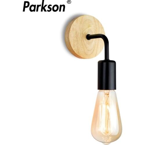 Wood Wall Lamp Vintage Industrial Sconce Wall Lights Fixture E27 110V 220V Bedside Retro Lamp Industrial Indoor Sconces Lighting