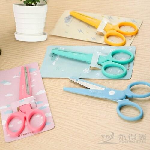 Childrens Safety Scissors 6023 DIY Student Artists Handmade Cartoon Scissors Trumpet Office supplies learning stationery