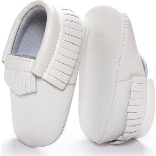 Wholesale Baby Moccasin White Leather Infant Shoes 26 colors Toddler First Walkers Soft Comfortable Children Shoe Free Shipping