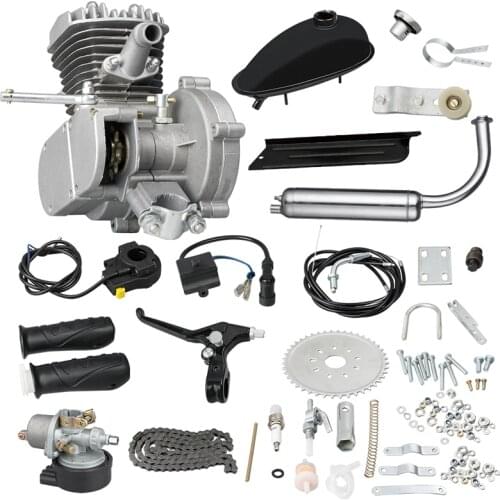 Bike Engine Kit 80CC Motorized Bicycle Conversion Gas Petrol Motor Complete With Mechanical Speedmeter 2-Stroke 1Cylinder