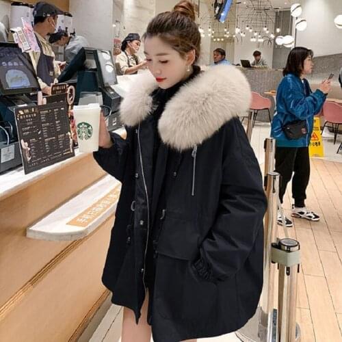 ISENMAL Long Parkas Mujer Fashion Fur Collar Hooded Velvet Cotton Padded Warm Winter Coat Women Elegant Casaco Feminino Inverno
