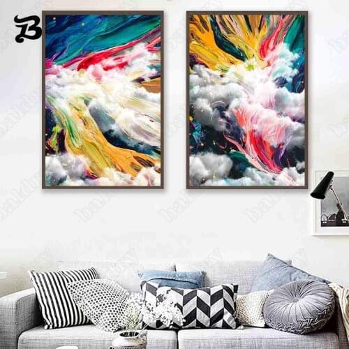 Canvas Painting Nordic Abstract Oil Painting Colorful Fantasy Graffiti Wall Pictures Modern Posters for Living Room Home Decor