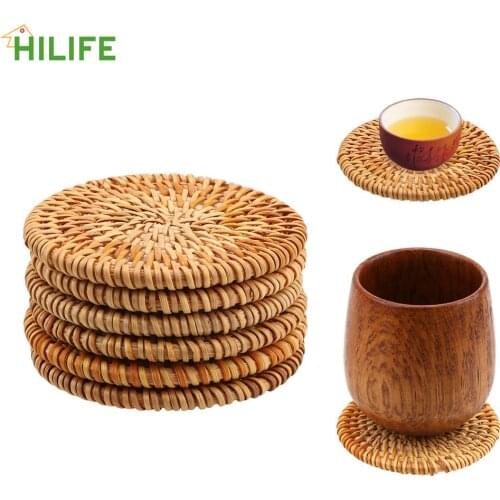 Kitchen Accessories 6Pcs/Set Kitchen Table Mats Round Tableware Placemat Coasters Set Insulation Mats For Kungfu Tea Accessories