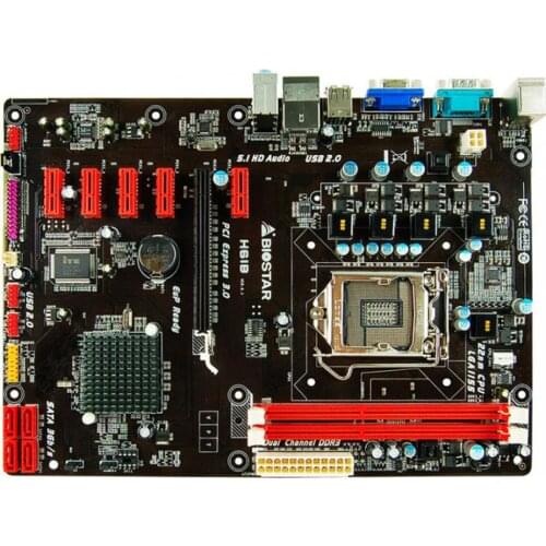 Used Biostar motherboard H61B supports Intels second-generation Core i7 / i5 / i3 1155 architecture processors