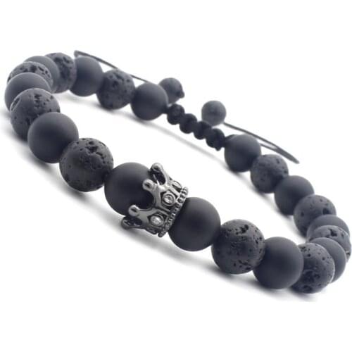 Micro pave elastic Frosted thread turquoise Reiki Yoga Bracelet tu5 adjusted Lava Volcanic Stone bead Howlite agate Bangles