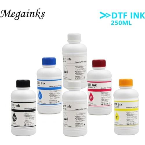 6PCS*250MLDTF ink kit for direct transfer film for PET film DTF ink all desktop & large format DTF printer 1BK 1C 1M 1Y 2WH