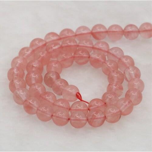 Natural Crystal Red Watermelon Tourmaline Crystal Round Loose Beads 4/6/8/10/12mm Jewelry Accessories Gift for Women 15inch Y523