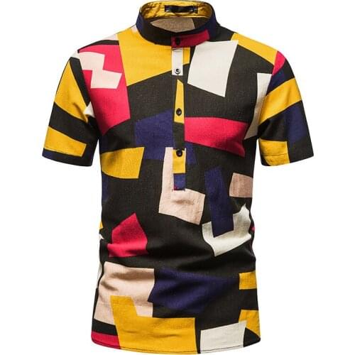 2021 new hawaiian shirt men printing Short sleeve button shirt fashion Beach flower shirts men blouses