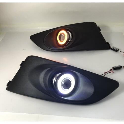 Osmrk fog lamp driving light assembly For chevrolet aveo sonic cob angel eye led daytime running lights turn signal