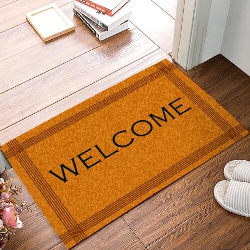 Stripe Border Welcome Doormat Kitchen Floor Bathroom Entrance Mat Anti-Slip Indoor Outdoor Rubber Door Mat