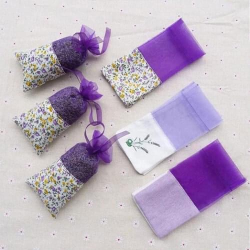 10pcs Fancy Floral Printing Lavender Empty Fragrance Pouch Sachets Bag For Relaxing Sleeping Deep Purple Lavender Sachet Bag