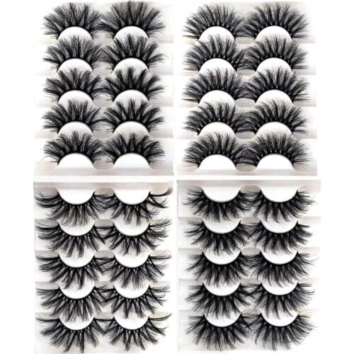 NEW 2-5 Pairs 3D Mink Lashes Bulk Faux with Custom Box Wispy Natural Mink Lashes Pack Short Wholesales Natural False Eyelashes