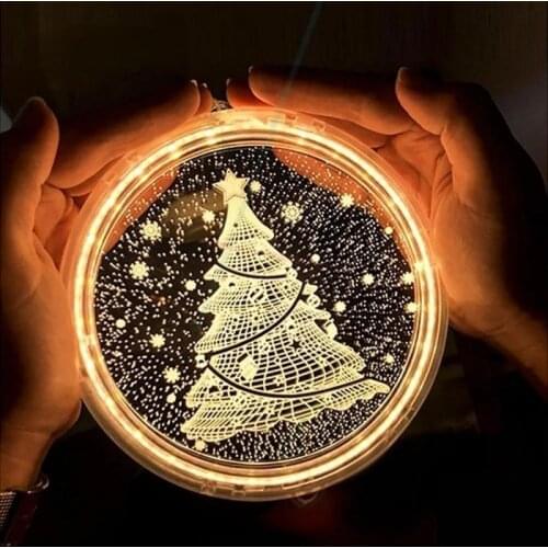 Christmas Led Holiday Light Decoration Santa Claus Snowman Elk Decoration Lamp Room Decor Accessorie Hanging Light Merry Gift