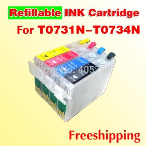 T0731N -T0734N refillable ink cartridge compatible for 73N T10 T11 T20 T20E TX213 TX100 TX209 TX409 with reset chip