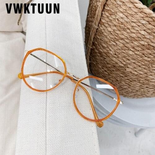 VWKTUUN Round Glasses Frame Women Men Eyewear Clear Lens Computer Glasses TR90 Eyeglasses Frames Students Fake Glasses