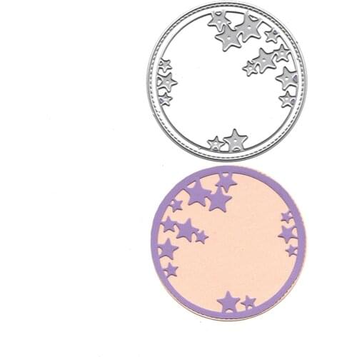 Stars Circle Metal Cutting Dies Scrapbooking Embossing Folders for Card Making Craft DIY Clear Stamps and Slimline Die Cut