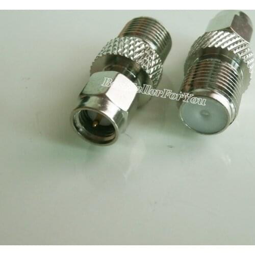 1Pcs F Type Female to SMA Male Plug Coaxial RF Adapter Connector