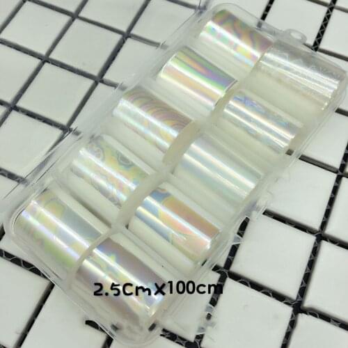 10 Sheets/Box 2.5*100cm Nail Sticker Set Diamond Starry Sky Nail Art Transfer Paste DIY Decal Manicure Star Transfer Decal