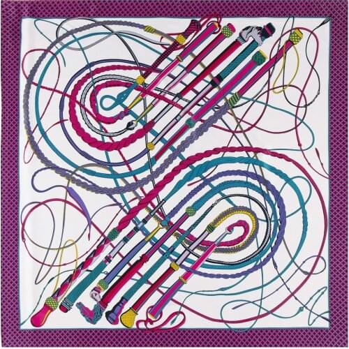 130cm Luxury Brand Scarf Women Twill Satin Scarf Silk 100% Ladies Square Scarves Kerchief For Ladies Shawl Beach S66