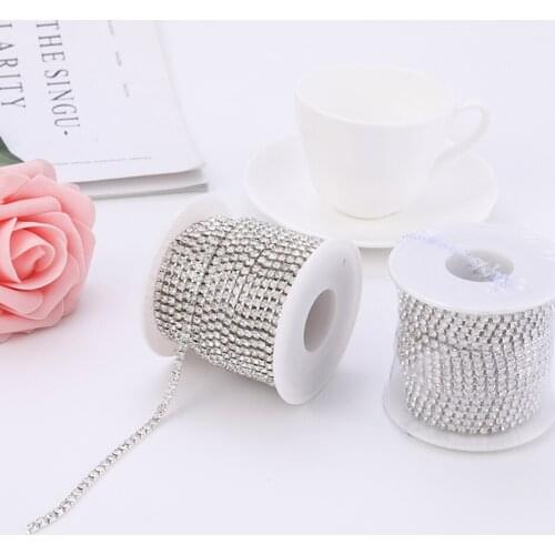 2meter DIY claw glass for Clothes Strass Silver Claw Chain RhinestoneTrim Glue Nails Stickers Sewing Accessories.crystal.popular