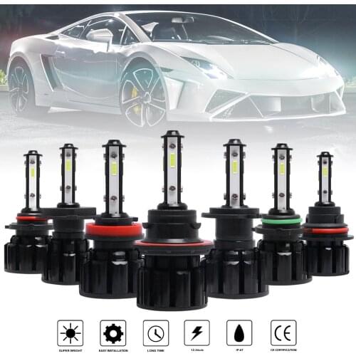 2pcs H4 H7 H8 H9 H11 H13 9004 9005 9006 LED Headlight Bulbs Hi/Lo Beam DRL Fog Light 6500K 8000LM For Car SUV Truck Automobiles