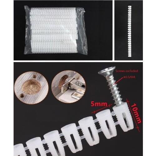 2000PCS/Lot M4 Nylon expansion nut anchor tube plug For Cabinet Hinge Pre-inserted Nuts Knocked Down