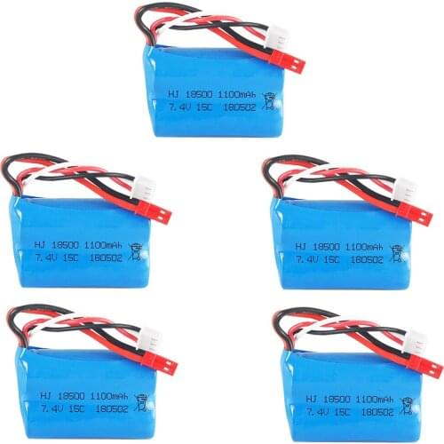 5PCS/lot 7.4V 1100mAH 15C Lipo Battery For MJX T10 T11 T34 HQ 827 871 Remote control helicopter battery 7.4 V 18500 toys battery