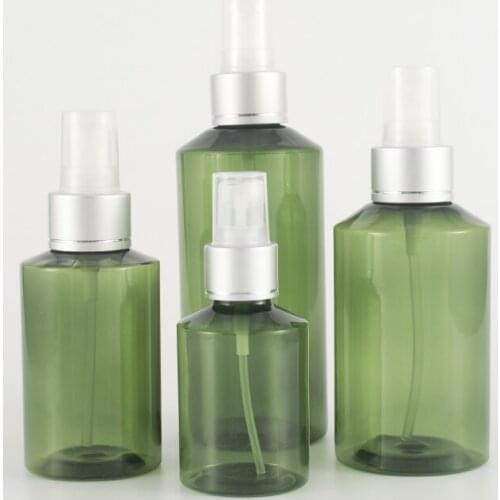 50ml/100ml/15200ml Dark Green Oblique Shoulder Anodized Aluminum Spray Travel Portable Fine Fog Cosmetic Bottle 10PCS/LOT