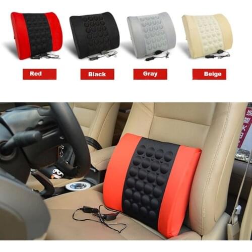 Car Waist Cushion Electrical Massage Lumbar Support Back Chair Seat Relaxation Waist Support Pillow For Auto Vehicle