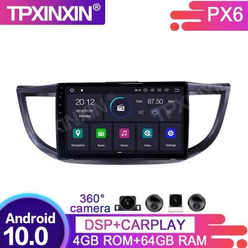 4+64GB Android 10.0 For Honda CRV 2011-2015 Car Multimedia Player GPS Navigation Head Unit Auto Radio Audio Stereo Tape Recorder