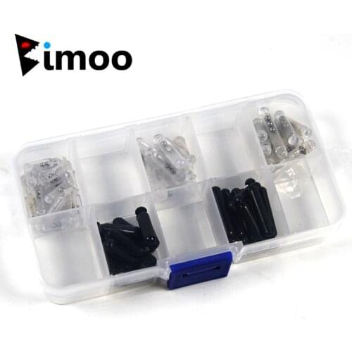 Bimoo 100pcs Mix Size Fishing Plastic Rattles for Fly Tying Lure Building Box Package Fishing Tackle