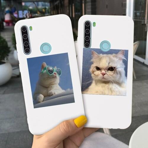 Cute Cat pet white TPU Phone Case for Redmi Note 8 8T 9 S Pro Max Silicone Protective Cover