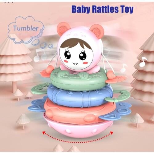 Baby Musical Toy Rattles For Kids Infant Interactive Stacking Ring Tower Early Learning Elephant Toddler Educational Tumbler Toy