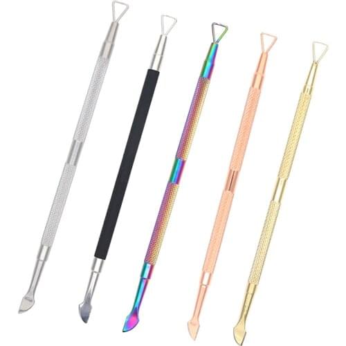 Double Sided Stainless Steel Nail Gel Polish Remover Bar Cuticle Pusher Dead Skin Trimmer Manicure Pedicure Care Cleaner Tools