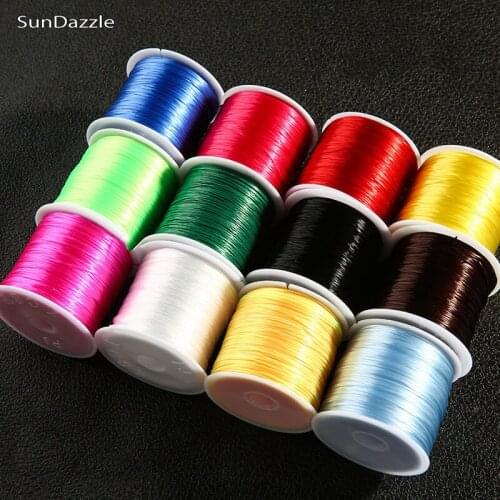 60m Elastic Crystal Beading Cord Flat Line Stretch Thread String Wire DIY Bracelet Jewelry Making Material Findings