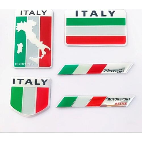 Italy Flag 3D Metal Emblem Badge Car Styling Motorcycle Decal for Renault Peugeot Citroen Chevrolet Ford VW Benz Skoda