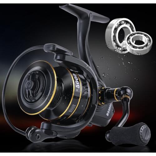 Sougayilang 14+1BB Carp Spinning Fishing Reel 5.0:1 Gear Ratio Ultra Light EVA Handle Freshwater for Bass Fishing Coil Pesca