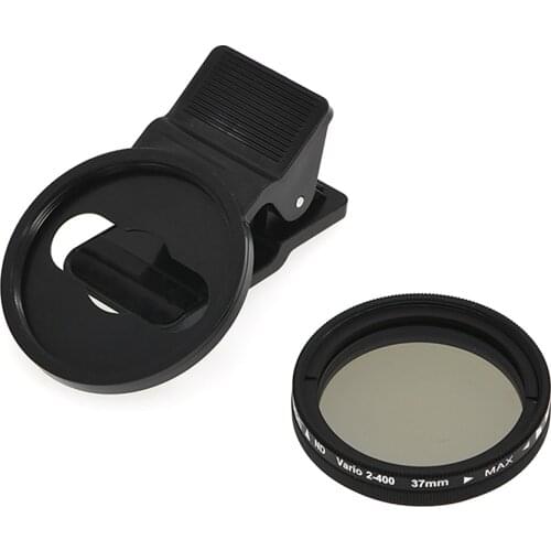 37mm Cellphone Camera Lens Filter Kit Clip-on ND 2-400 Phone Camera Lens Filter Adjustable Neutral Density Filter