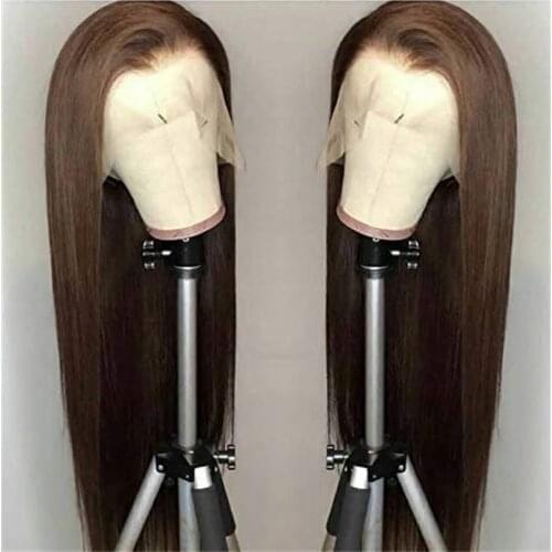 Brown Synthetic Lace Front Wig Long Straight #6 Lace Front Wig For Women Heat Resistant Fiber Makeup Lace Wigs